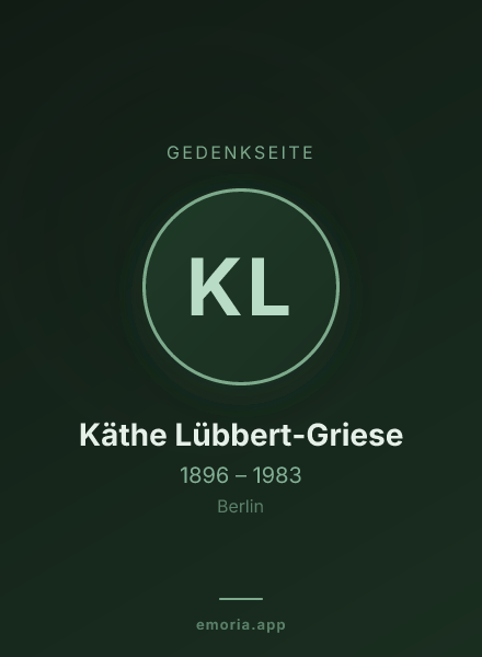 Gedenkportrait von Käthe Lübbert-Griese