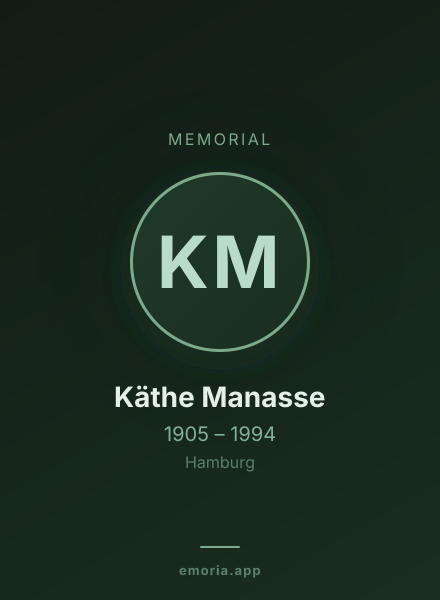 Memorial portrait of Käthe Manasse