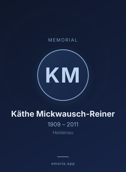 Memorial portrait of Käthe Mickwausch-Reiner