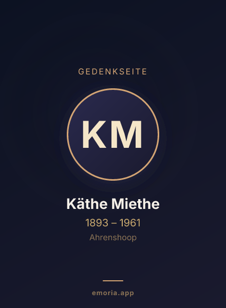 Gedenkportrait von Käthe Miethe