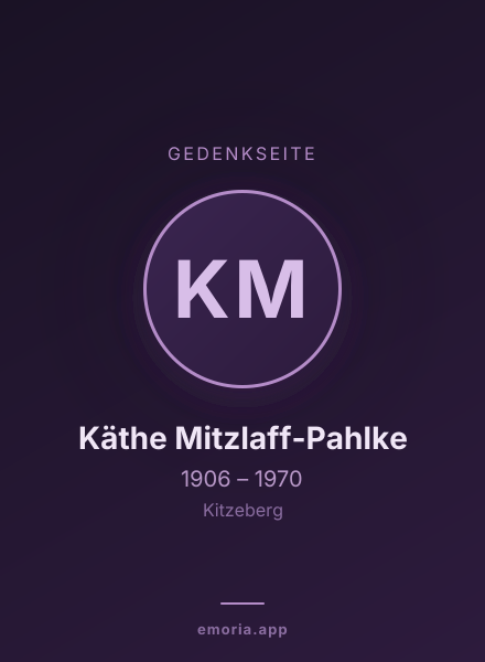 Gedenkportrait von Käthe Mitzlaff-Pahlke