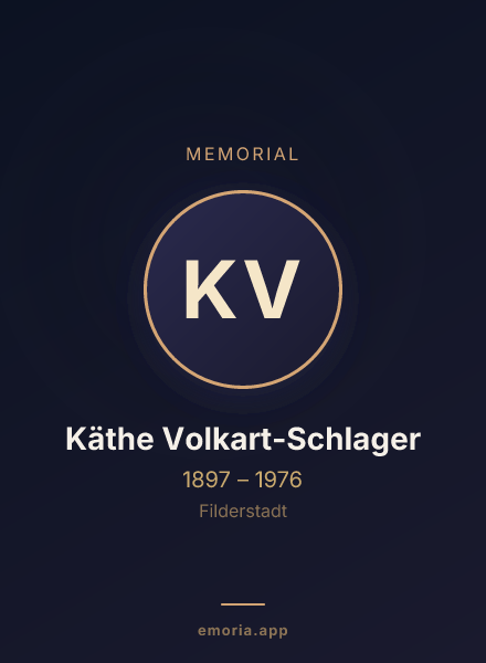 Memorial portrait of Käthe Volkart-Schlager