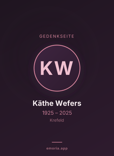 Gedenkportrait von Käthe Wefers