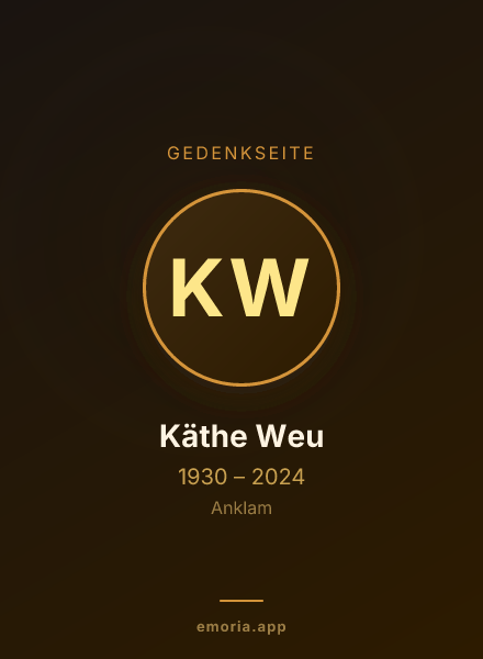 Gedenkportrait von Käthe Weu
