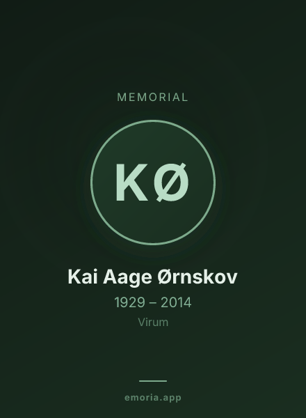 Memorial portrait of Kai Aage Ørnskov