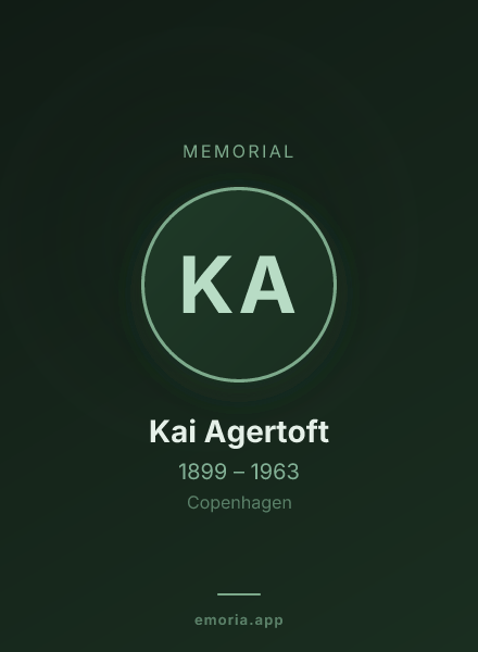 Memorial portrait of Kai Agertoft