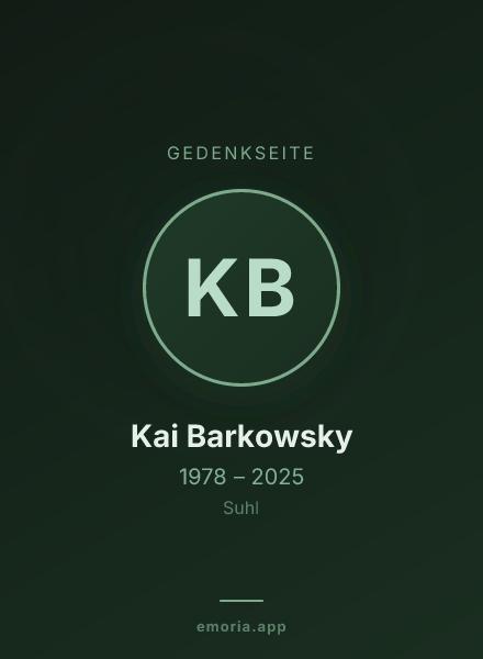 Gedenkportrait von Kai Barkowsky