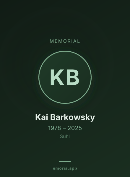 Memorial portrait of Kai Barkowsky