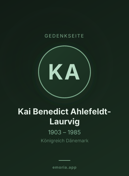 Gedenkportrait von Kai Benedict Ahlefeldt-Laurvig