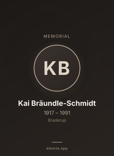 Memorial portrait of Kai Bräundle-Schmidt