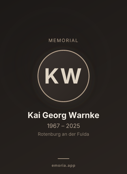 Memorial portrait of Kai Georg Warnke