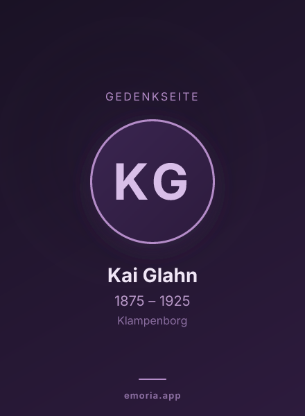Gedenkportrait von Kai Glahn