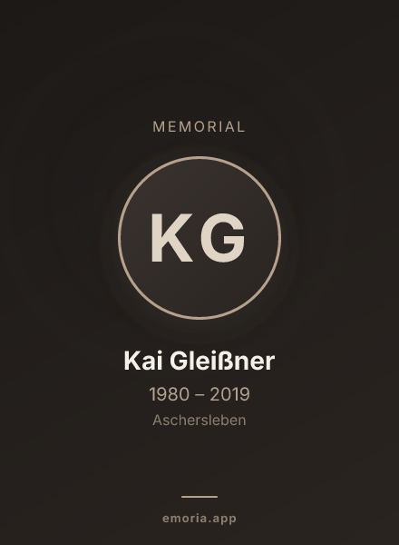 Memorial portrait of Kai Gleißner