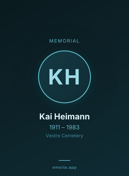 Memorial portrait of Kai Heimann