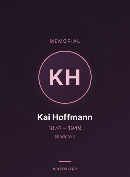Memorial portrait of Kai Hoffmann