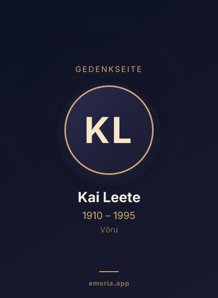 Gedenkportrait von Kai Leete