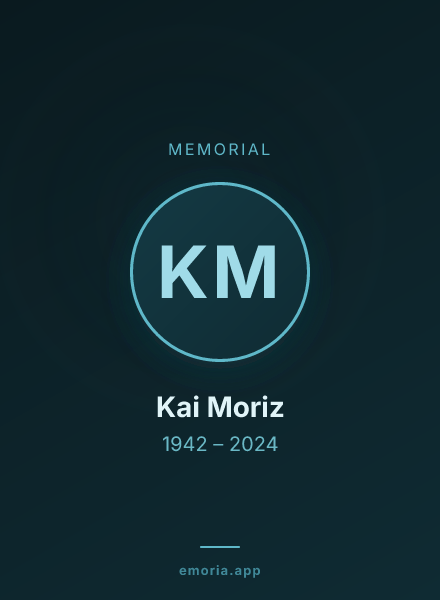Memorial portrait of Kai Moriz