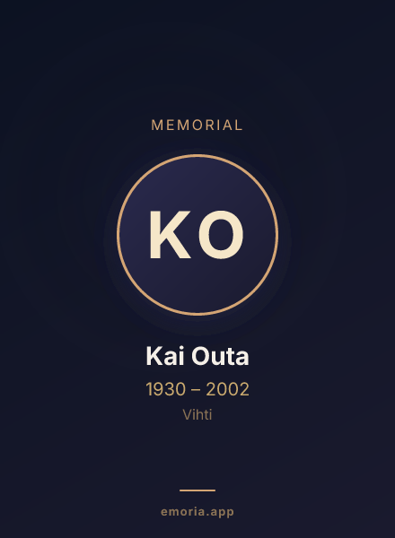 Memorial portrait of Kai Outa
