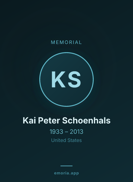 Memorial portrait of Kai Peter Schoenhals