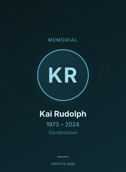 Memorial portrait of Kai Rudolph