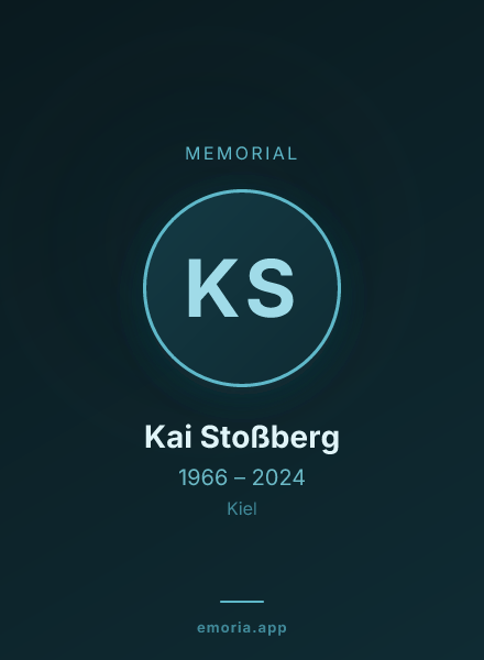Memorial portrait of Kai Stoßberg