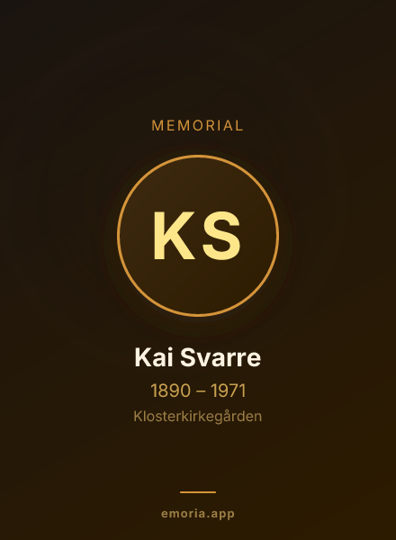 Memorial portrait of Kai Svarre