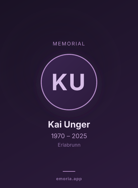Memorial portrait of Kai Unger
