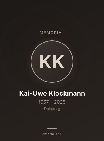Memorial portrait of Kai-Uwe Klockmann