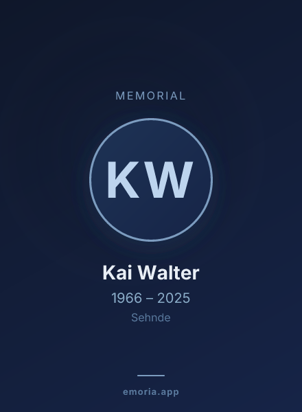 Memorial portrait of Kai Walter