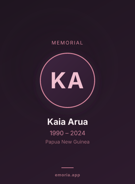 Memorial portrait of Kaia Arua