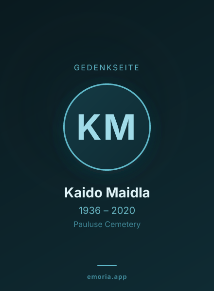 Gedenkportrait von Kaido Maidla
