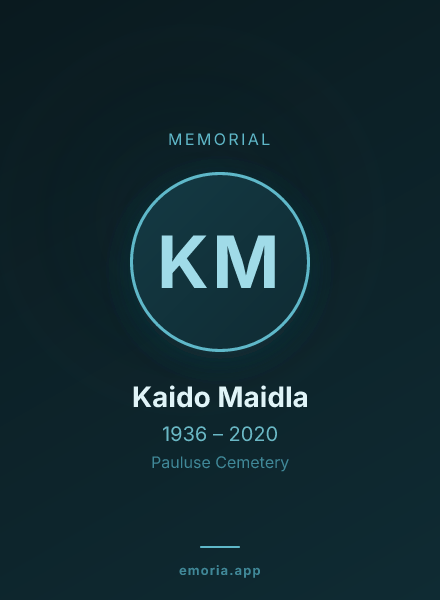 Memorial portrait of Kaido Maidla