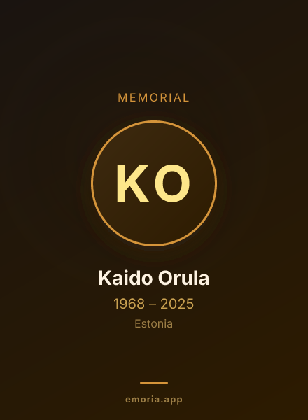 Memorial portrait of Kaido Orula