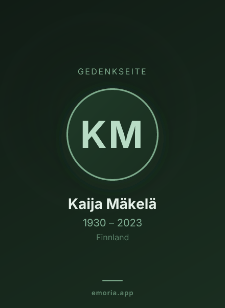 Gedenkportrait von Kaija Mäkelä