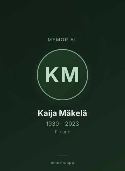 Memorial portrait of Kaija Mäkelä