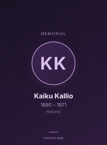 Memorial portrait of Kaiku Kallio