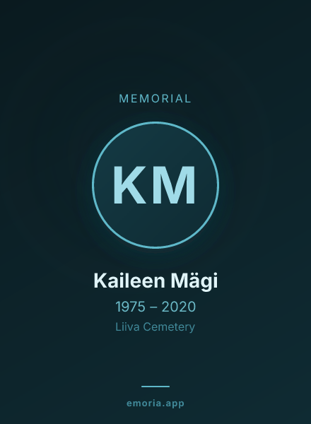 Memorial portrait of Kaileen Mägi