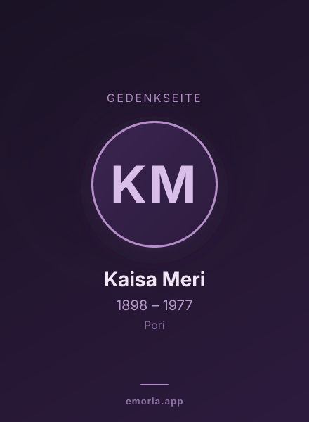 Gedenkportrait von Kaisa Meri
