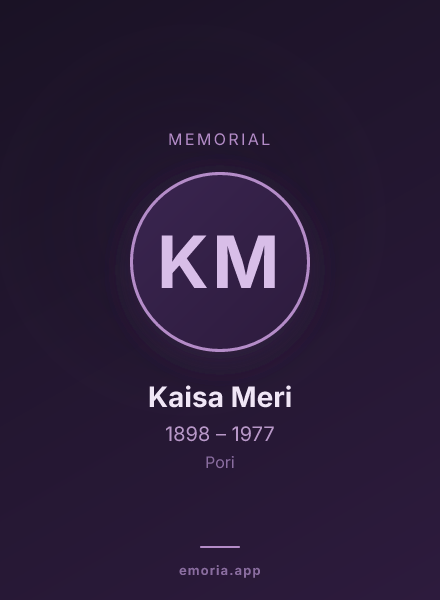 Memorial portrait of Kaisa Meri