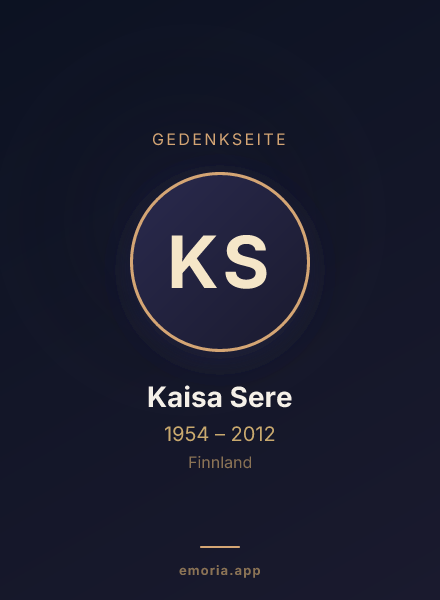 Gedenkportrait von Kaisa Sere