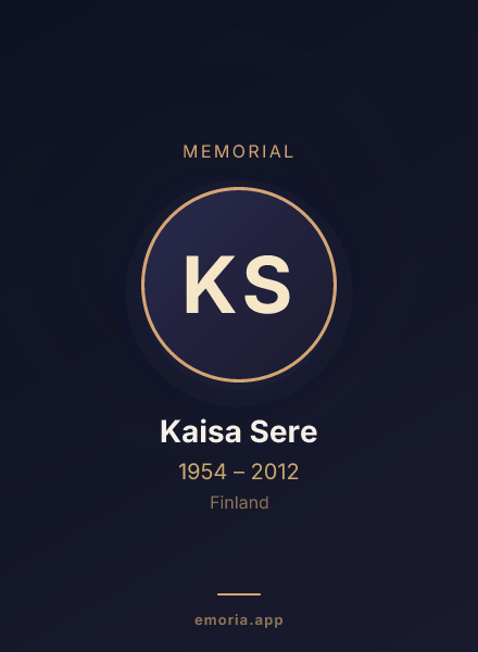 Memorial portrait of Kaisa Sere