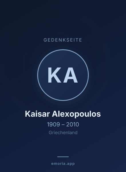 Gedenkportrait von Kaisar Alexopoulos