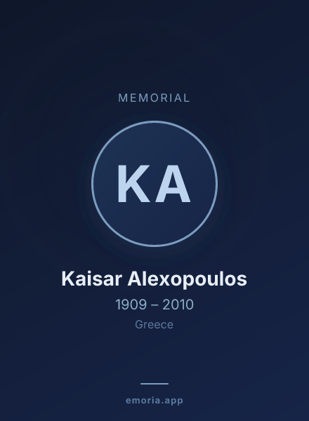 Memorial portrait of Kaisar Alexopoulos