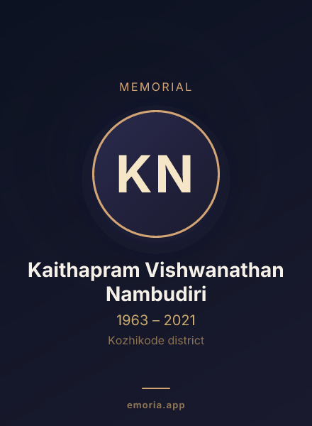 Memorial portrait of Kaithapram Vishwanathan Nambudiri