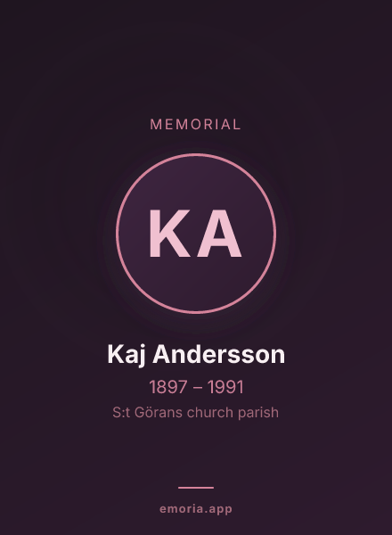 Memorial portrait of Kaj Andersson