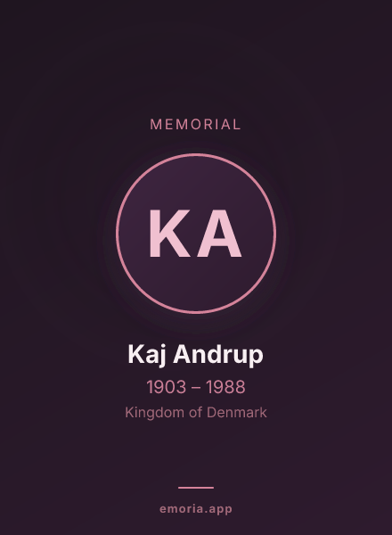 Memorial portrait of Kaj Andrup