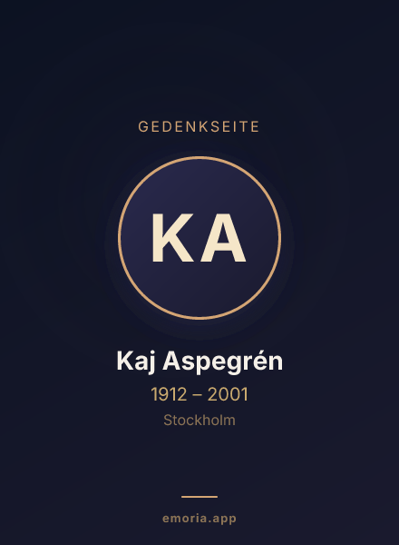 Gedenkportrait von Kaj Aspegrén