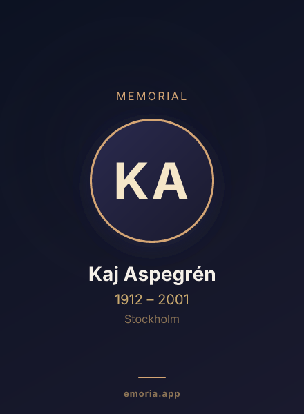 Memorial portrait of Kaj Aspegrén