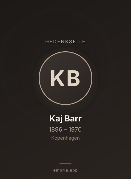 Gedenkportrait von Kaj Barr