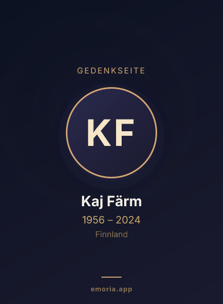 Gedenkportrait von Kaj Färm